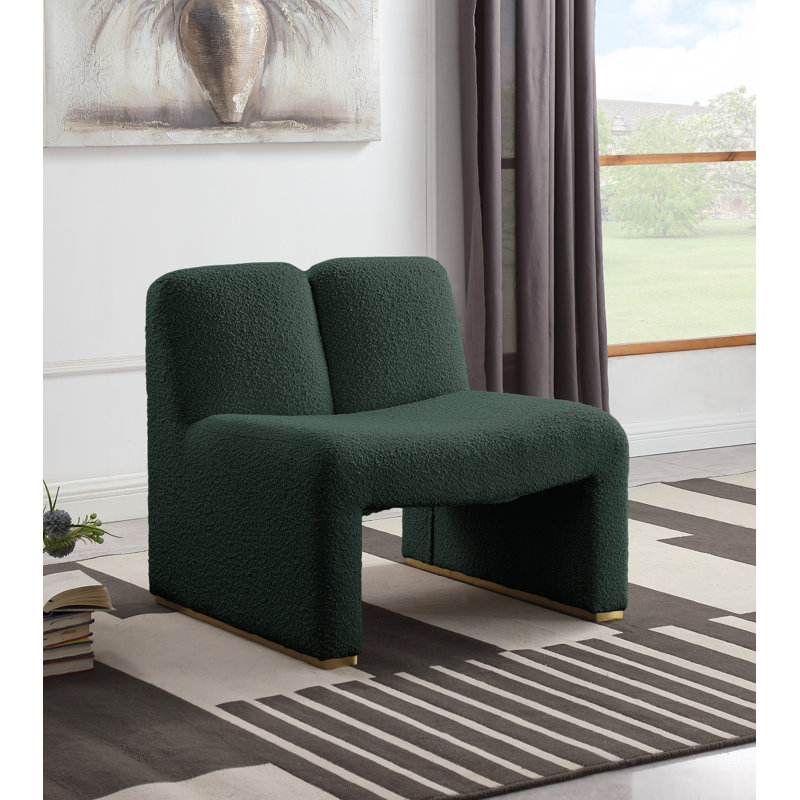 Iyesha Upholstered Slipper Chair, Cream Boucle Fabric