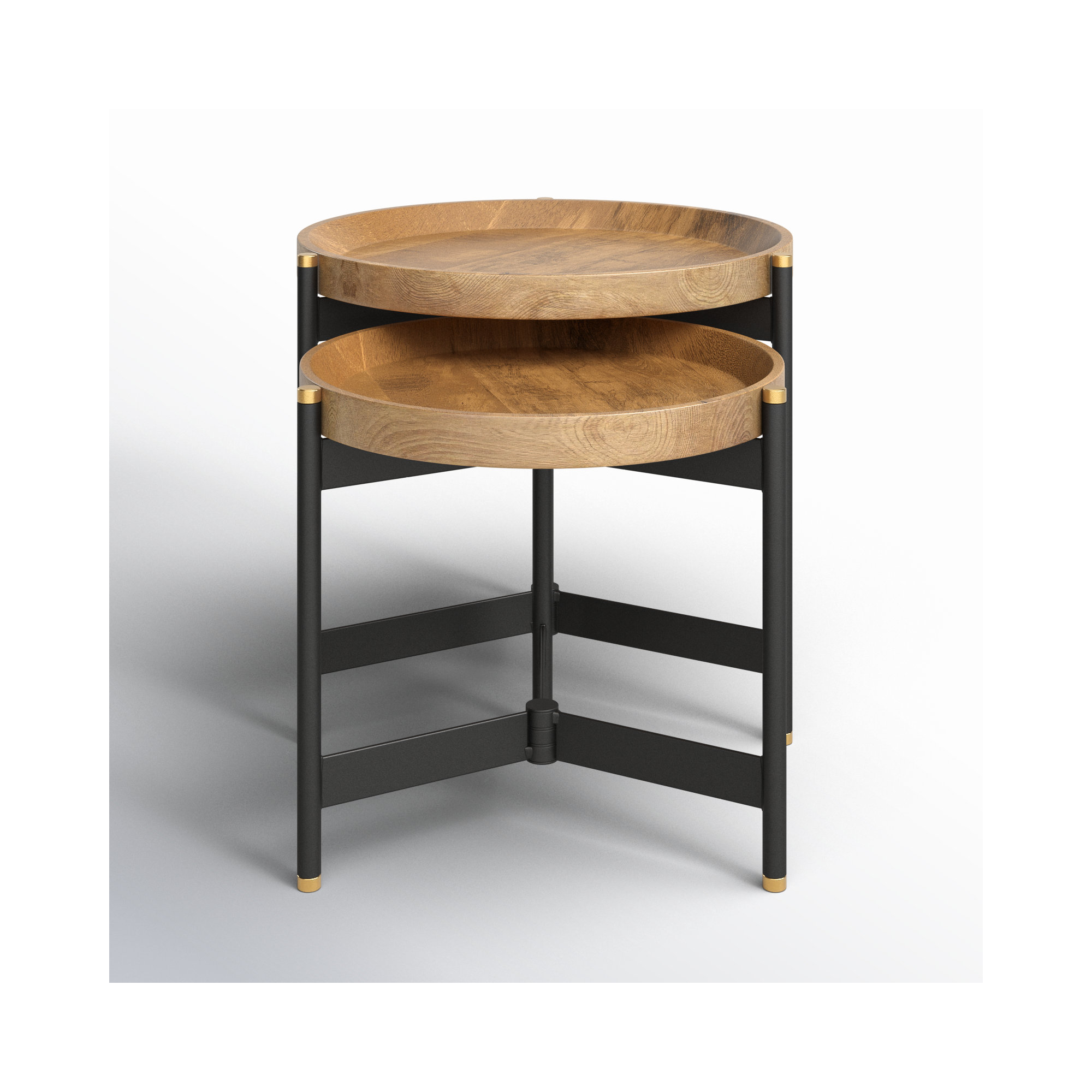 Milda Solid Wood Nesting End Table