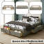  Lit plateforme avec 6 tiroirs de rangement - Conception moderne à profil bas et capacité de 350 lb-1243648645-1243648651