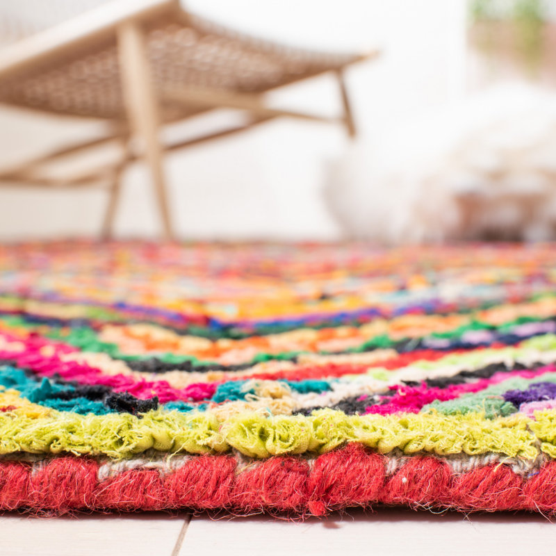 Tapis à chevrons en laine touffeté à la main Anaheim, Tapis de couloir 2 pi 3 po x 7 pi