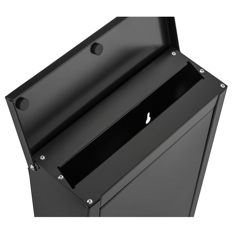 Black Steel Lockable Wall Mount Mailbox