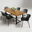 Ensemble de salle à manger d'extérieur moderne 7 pièces avec chaises empilables et table en bois d'acacia durable-429242989