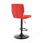 Tabouret de bar pivotant réglable en similicuir rouge