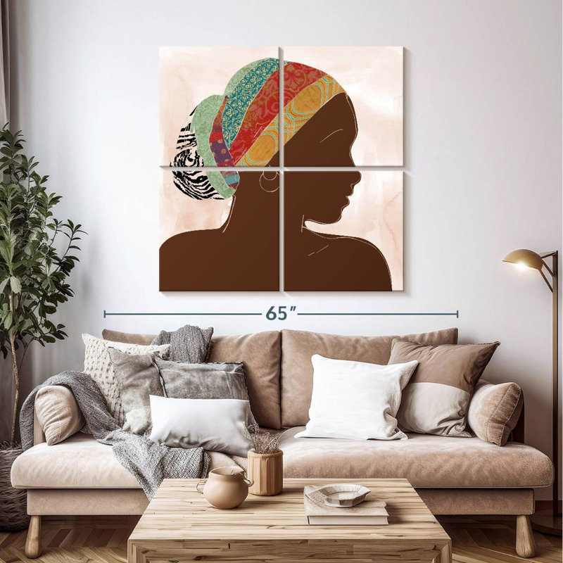Portrait africain Leisha I, H 45 po x l 45 po