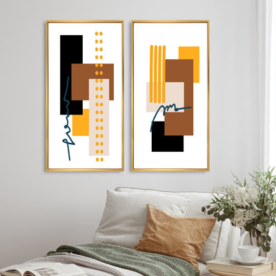 Scandinavian Abstract Geometric Typographie XVIII - ensemble de 2 impressions