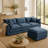 Modular Sectional Sofa, 102 Inch L Shaped Couch Set For Living Room, 3-Seater Comfy Cloud Couches With Movable Ottoman, DIY Combination, Chenille-2043825867