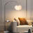 White Feather Floor Lamp with Table