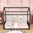 Montessori-Inspired Metal Floor Bed Frame With Roof-1318186923-1318186920