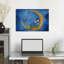 Garçon lisant sur la lune, art mural abstrait contemporain avec oiseau hibou et paysage forestier-1206148038