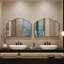 Miroir mural de salle de bain 26 po x 36 po avec cadre en métal pour le meuble-lavabo et bordures crantées rétro-999050807