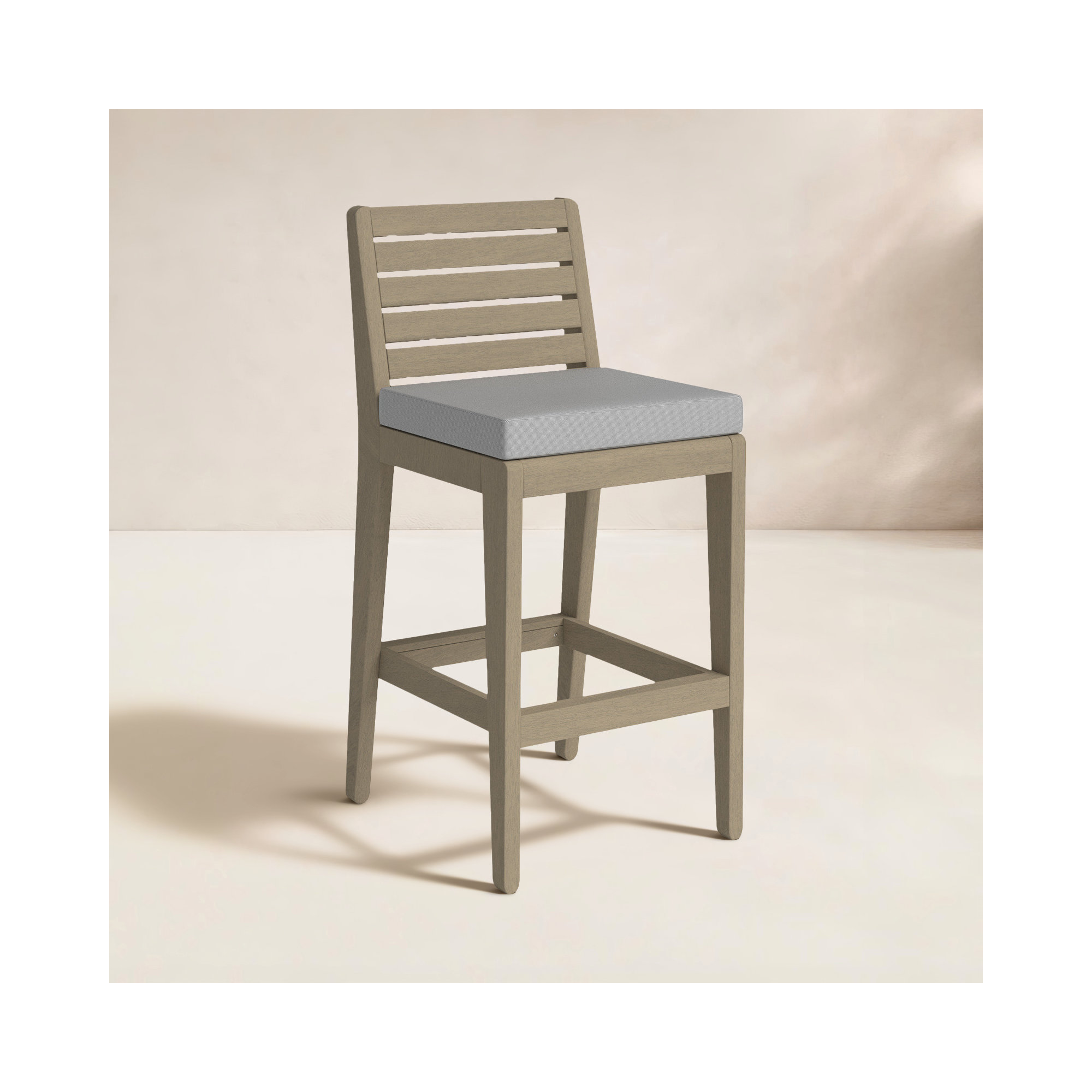 Ojai 40'' Acacia Outdoor Bar Stool with Cushion