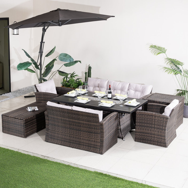 Ensemble de conversation avec coussins pour 7 personnes Alseepa