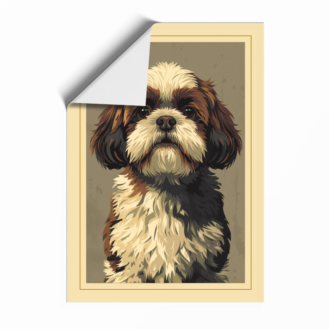 Shih Tzu Portrait Vintage - Framed Print
