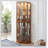 6 Shelf Corner Curio Display Cabinet with Lights, Mirrors and Adjustable Shelves-384001050