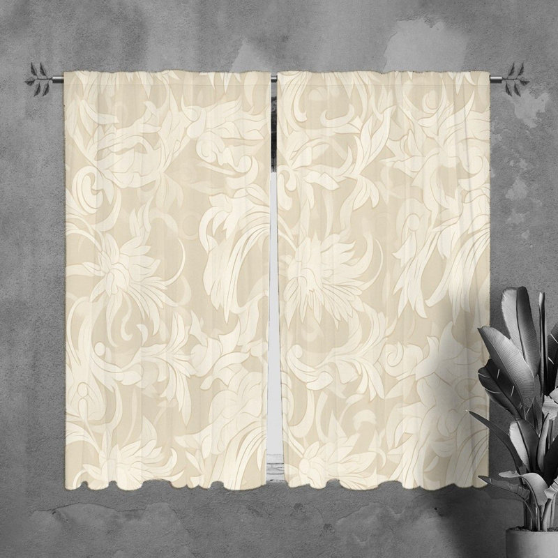 Rideaux à motif floral - 6092, L 40 po x L 82 po