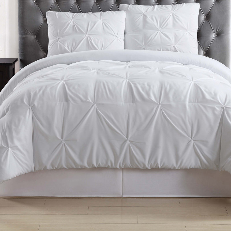 Solid Modern & Contemporary Duvet Cover Set, White, King Duvet Cover + 2 Shams
