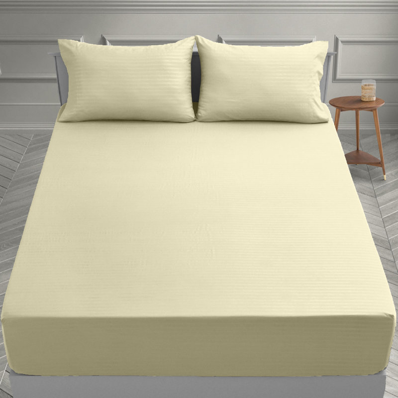 Lux Decor Collection Stripes Bed Sheets Microfiber Bedding Set with Fitted, Flat Sheet & Pillowcase, Queen Pillowcase