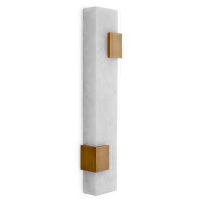 Wall Lamp Furore Antique Brass Finish Alabaster