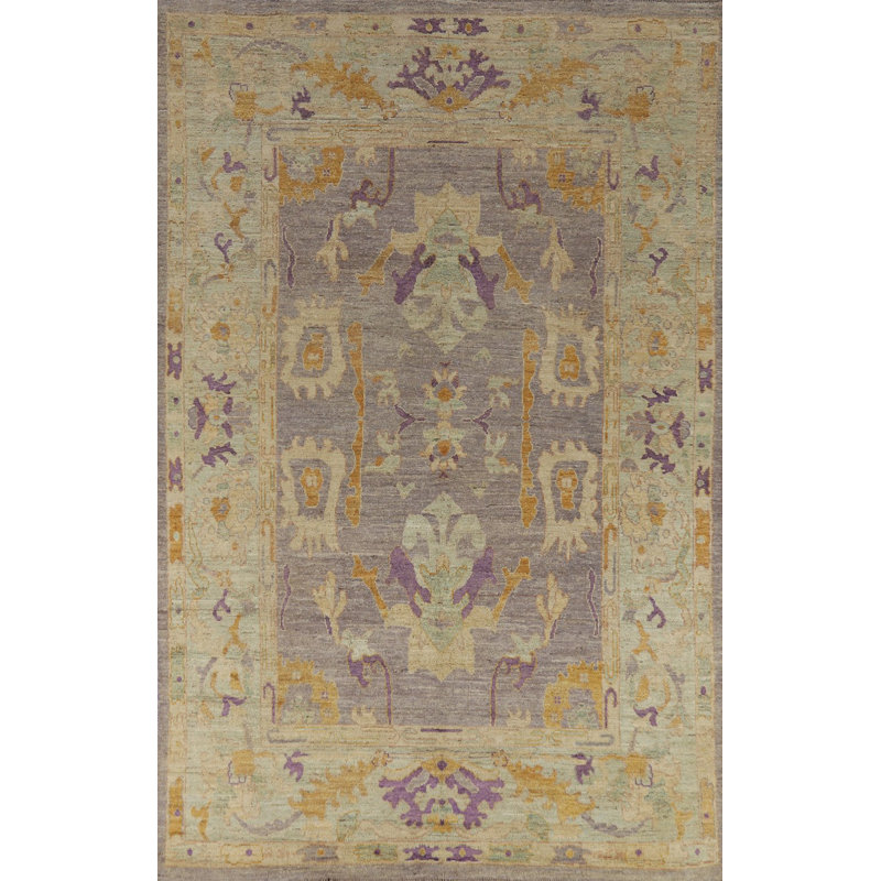 Tapis turc mauve en laine Oushak 7 x 10