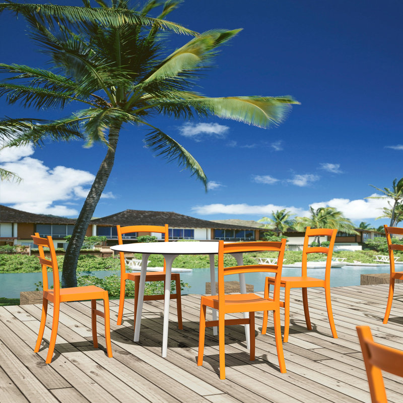 Chaise d'appoint à dossier échelle Jantzen, Orangé
