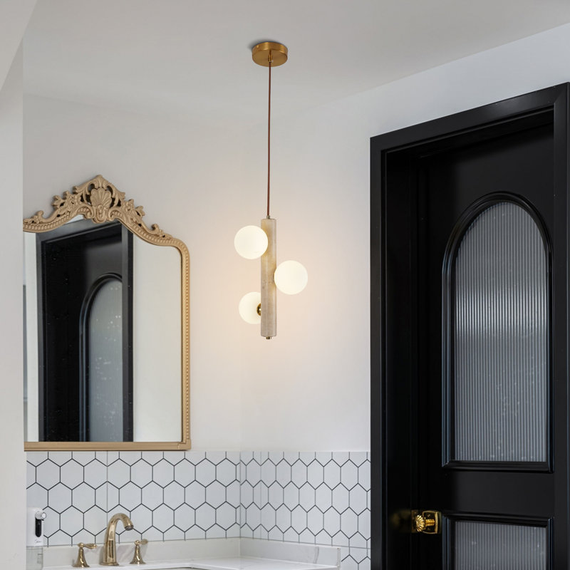 Luminaire suspendu moderne en pierre 3 lumières