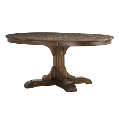 Jayrin Extendable Oval Solid Wood Dining Table