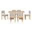 Table de salle à manger en bois pour 6 personnes avec 6 chaises rembourrées Farmhouse-47182401-47182400
