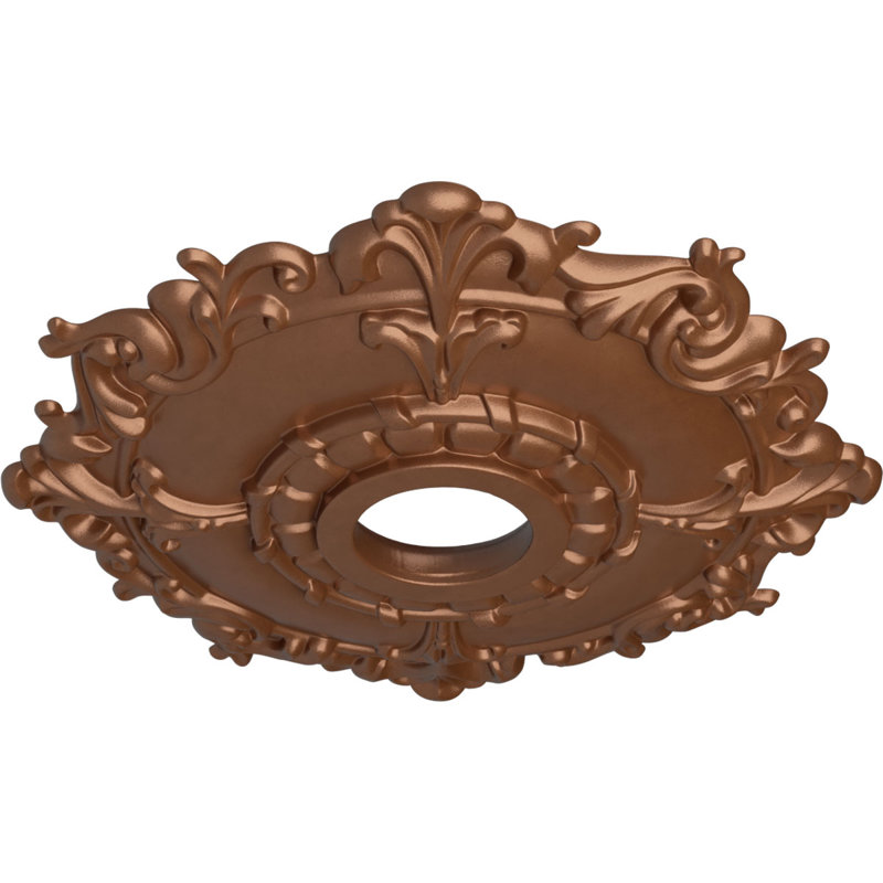 Endurathane Richmond Ceiling Medallion, 18"OD x 1 3/8"P (Fits Canopies up to 2 5/8"), Hand-Painted Ultra Pure White Finish