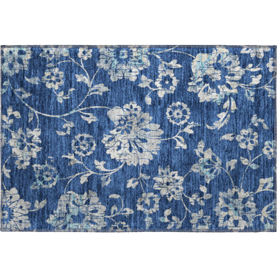 Premium Machine Washable Prisco Navy Rug