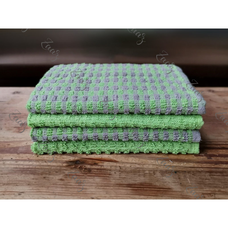 Cotton Jacquard Tea Towel Kitchen Towel, Light Green/Light Green