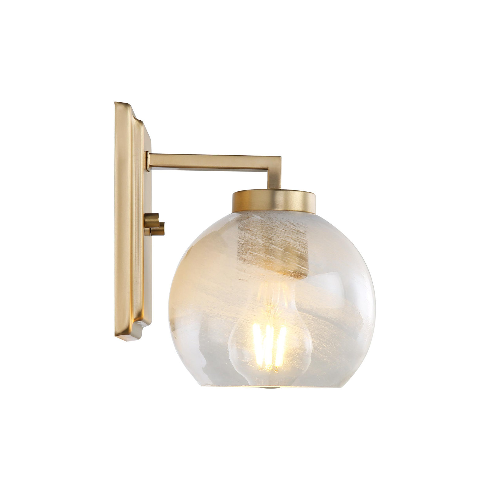 Nella 1 Light Bath Vanity in with Alabaster Shade, Brushed Champagne Bronze