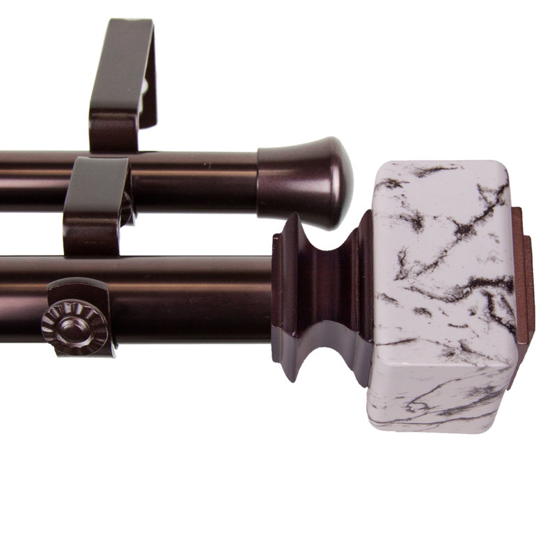 Tringle à rideaux double Burnstad, H 2,5 po x l 84 po x P 6,75 po, Bronze