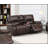 Modern Power Reclining Loveseat With Cup Holders, USB Ports, Leather Upholstery In Chocolate Finish For Living Room