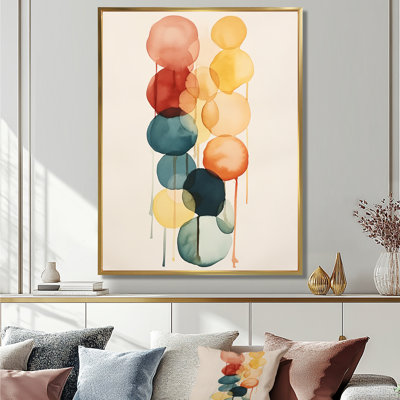 Aquarelle de cercles ascendants, reproduction d'art abstrait