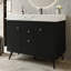 Meuble-lavabo autoportant moderne de 36 po avec plateau en pierre frittée, lavabo en céramique et rangement intelligent-1104811973