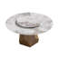 Table tournante en pierre artificielle blanche de 31,5 pouces, blanc (table de salle à manger seulement); Avec base en métal-26533705-26533684