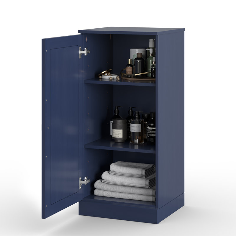 Armoire de rangement de salle de bain 100% bois massif Palace Imports, porte à panneau surélevé, tablettes réglables, 16,5 po de largeur, 35,75 po de hauteur