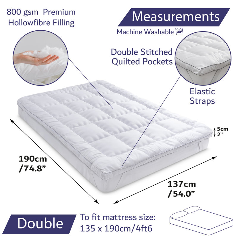 Gerika 5cm Mattress Topper, Double (120 x 190 cm)