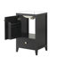 Meuble-lavabo de 20 po avec lavabo, armoire de salle de bain avec porte à fermeture douce, support de rangement et tiroir, noir (ancien SKU: N725P185452B)