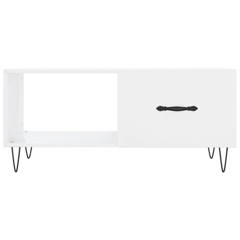 Maker Four Leg Coffee Table with Storage, High Gloss White
