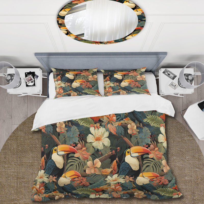 Literie Toucan, Housse de couette pour très grand lit et 2 très