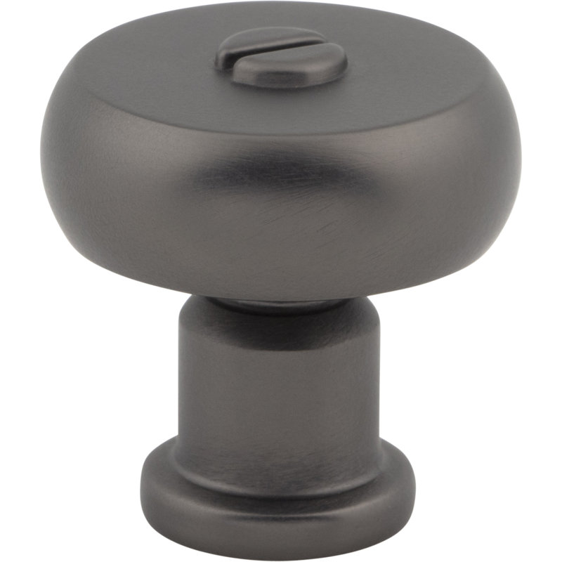 Brushed Nickel Round Mushroom Knob with Mounting Hardware