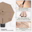 11 ft Cantilever Umbrella Replacement Canopy | 8-Rib Supporting Bar Design in Classic Taupe