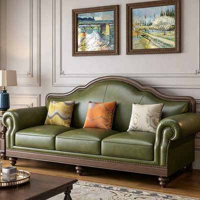 American-style light luxury leather sofa