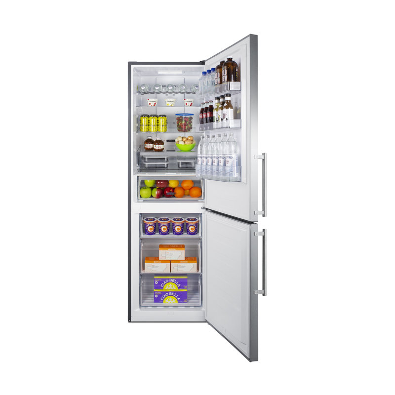 Summit Appliance 24" 10.6 Cubic Feet Energy Star Bottom Freezer Refrigerator, Right Handed