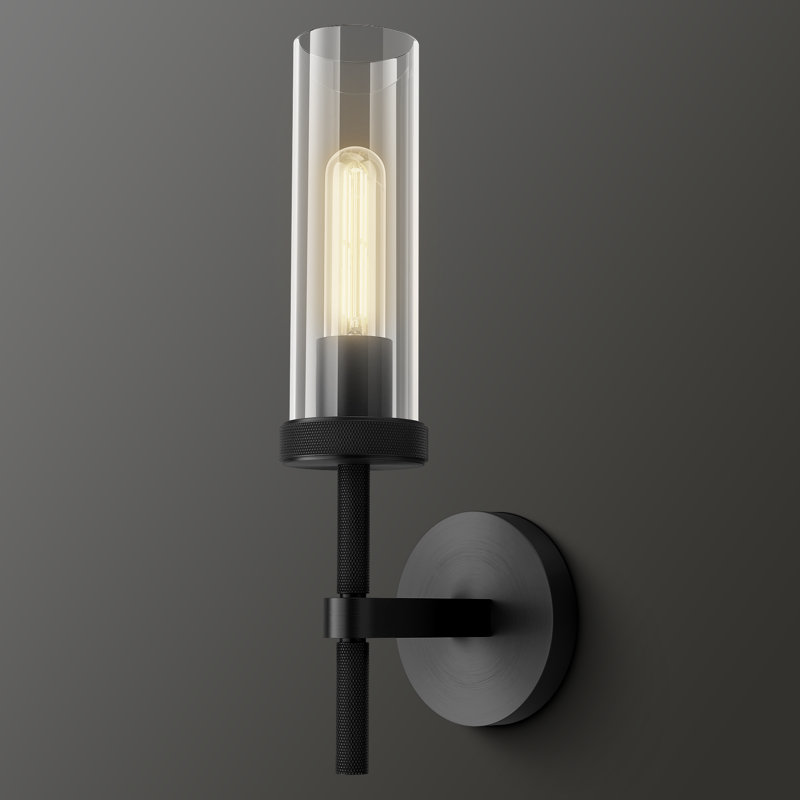 Appliques murales encastrées de luxe à 1 lumière et à intensité variable Twining (ampoule incluse), 1, Noir mat