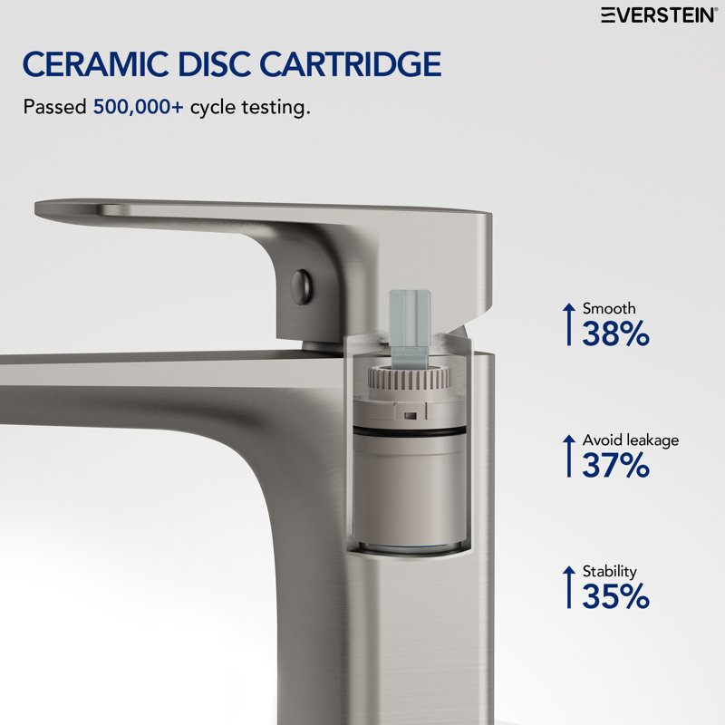 Single Hole Bathroom Faucet, Single Handle Bathroom Sink Faucet with Drain Assembly, Brushed Nickel