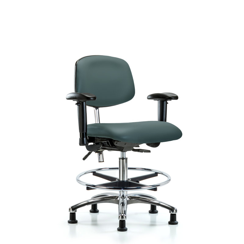 Anouk Vinyl Task Chair, Colonial Blue, Glides, Not Included