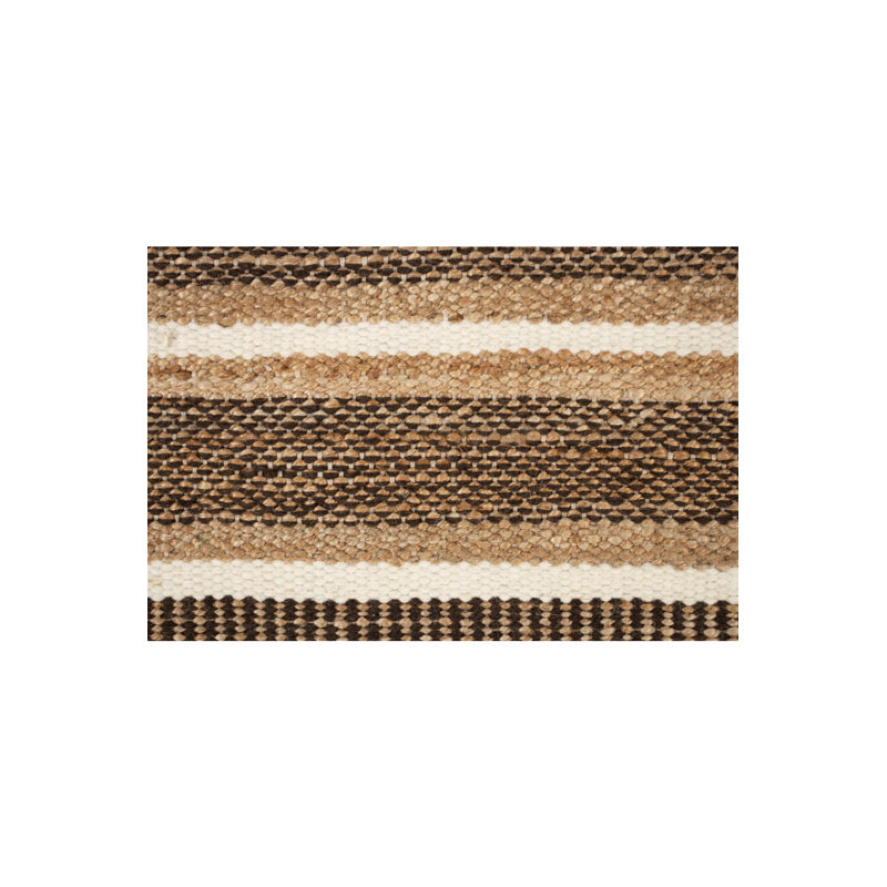 Djahe Striped Area Rug in Brown/White