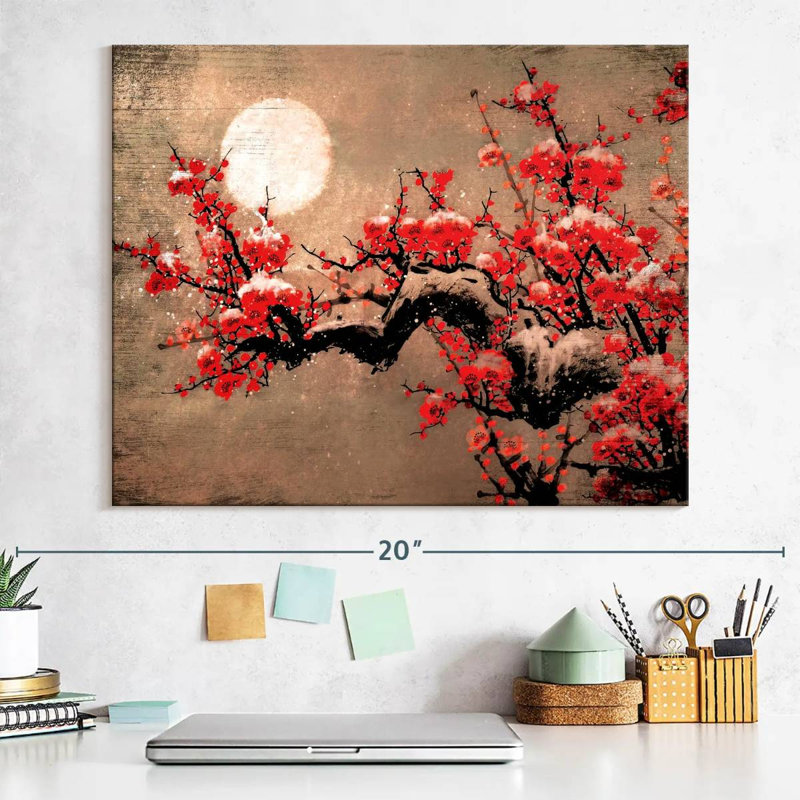" Cherry Tree Blossom " Print, 12" H x 15" W x 1.25" D